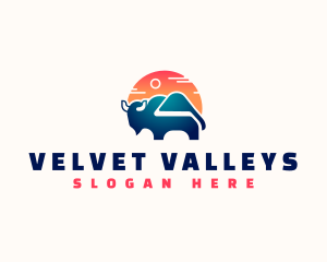 Bison Travel Mountain logo design