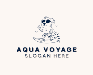 Dog Sunglasses Surfing  logo design