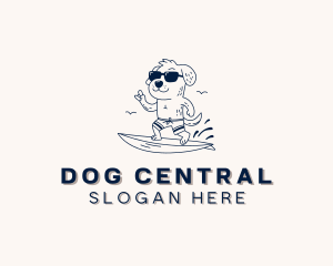 Dog Sunglasses Surfing  logo design