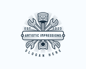 Automotive Engine Wrench logo design