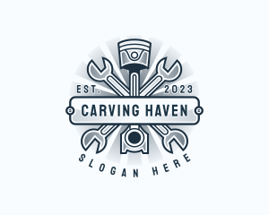 Automotive Engine Wrench logo design