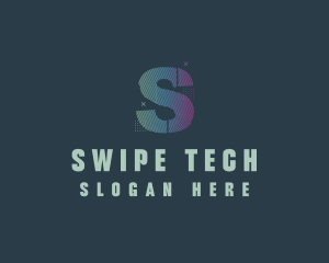 Modern Glitch Letter S logo design