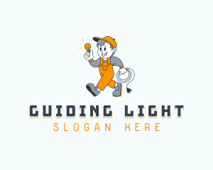 Electrician Bulb Repair  logo design