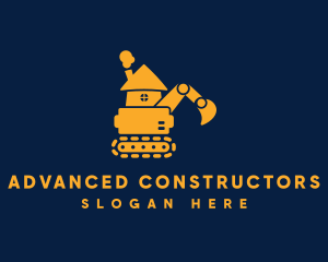 Home Construction Digger Machinery logo design