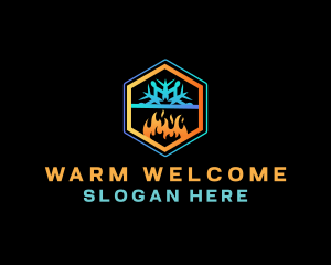 Snow Fire Season Temperature logo design