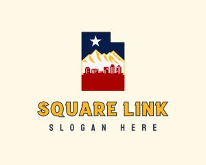 Utah Mountain Cityscape logo design