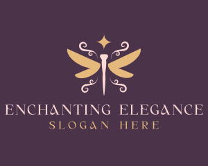 Enchanted Dragonfly Wings logo design