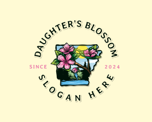 Arkansas Apple Blossom Flower logo design