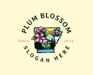 Arkansas Apple Blossom Flower logo design