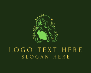 Green Bohemian Nature Lady logo