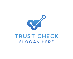 Blue Circuit Check logo design