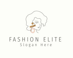 Beautiful Woman Jewelry Model logo