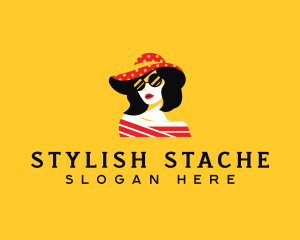 Stylish Woman Hat logo design