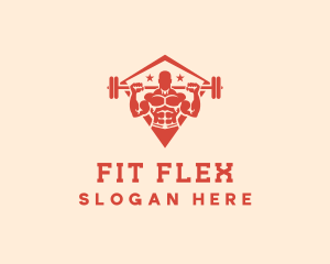 Bodybuilder Gym Trainer  logo design