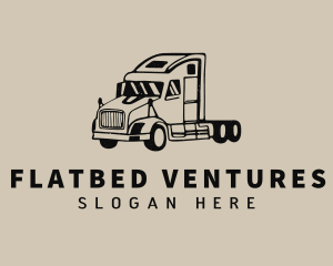 Flatbed Truck Delivery logo design