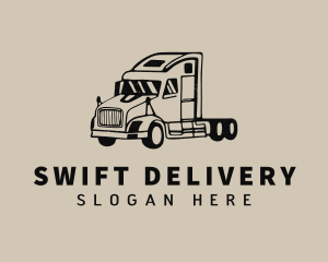 Flatbed Truck Delivery logo design