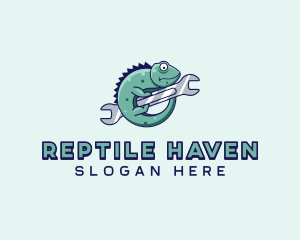 Reptile Wrench Repair logo design