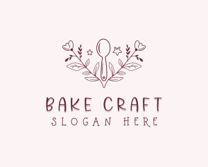 Flower Baking Spoon logo design