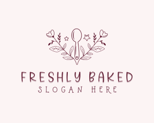 Flower Baking Spoon logo design