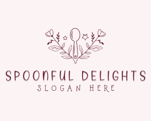 Flower Baking Spoon logo design