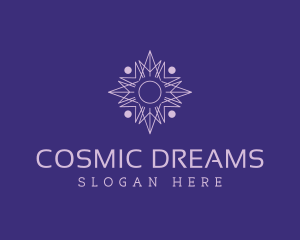 Geometric Sun Cosmos logo design