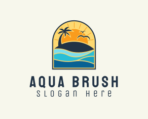 Tropical Beach Resort logo design