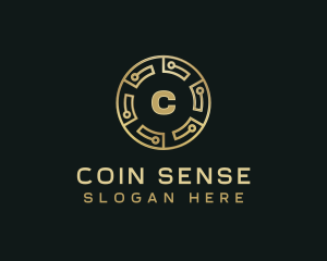 Cryptocurrency Insurance Coin logo design