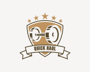 Workout Gym Barbell Logo