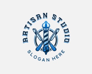 Barber Razor Grooming logo design