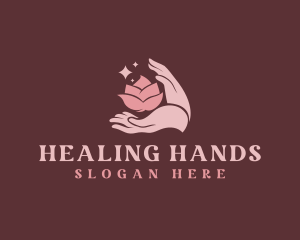 Sparkling Lotus Spa Hands logo design