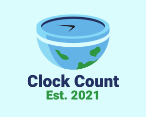 Global Clock Timepiece logo design