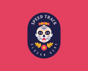 Mexican Catrina Skull logo