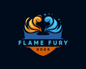 Burning Cold Flame Temperature logo design