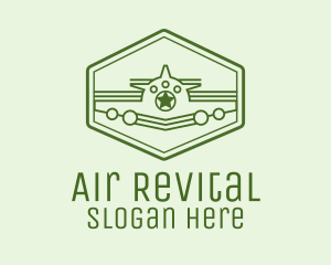 Green Monoline  Plane logo design