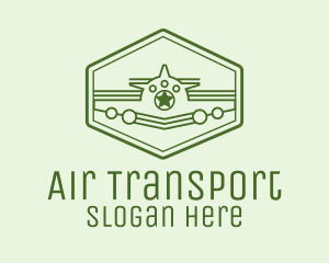 Green Monoline  Plane logo design