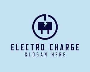 Lightning Electric Plug logo design