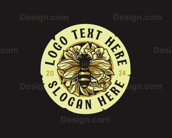 Honey Bee Floral Logo