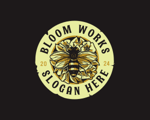 Honey Bee Floral logo design