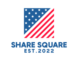 USA American Flag Square logo design