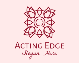 Maroon Rose Flower logo design