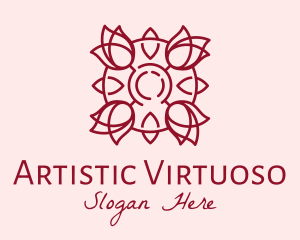 Maroon Rose Flower logo design