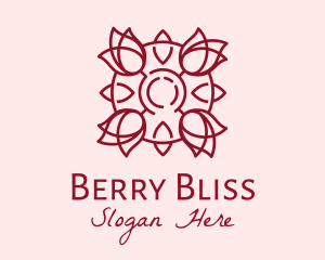 Maroon Rose Flower logo design