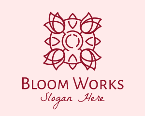 Maroon Rose Flower logo design