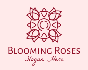 Maroon Rose Flower logo design