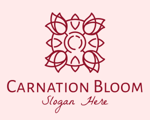 Maroon Rose Flower logo design