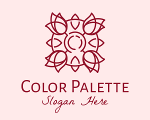 Maroon Rose Flower logo design