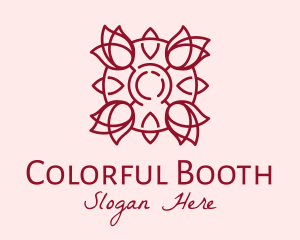 Maroon Rose Flower logo design