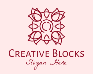 Maroon Rose Flower logo design