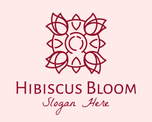 Maroon Rose Flower logo design