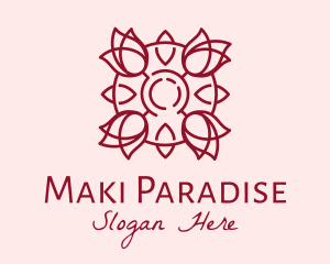 Maroon Rose Flower logo design